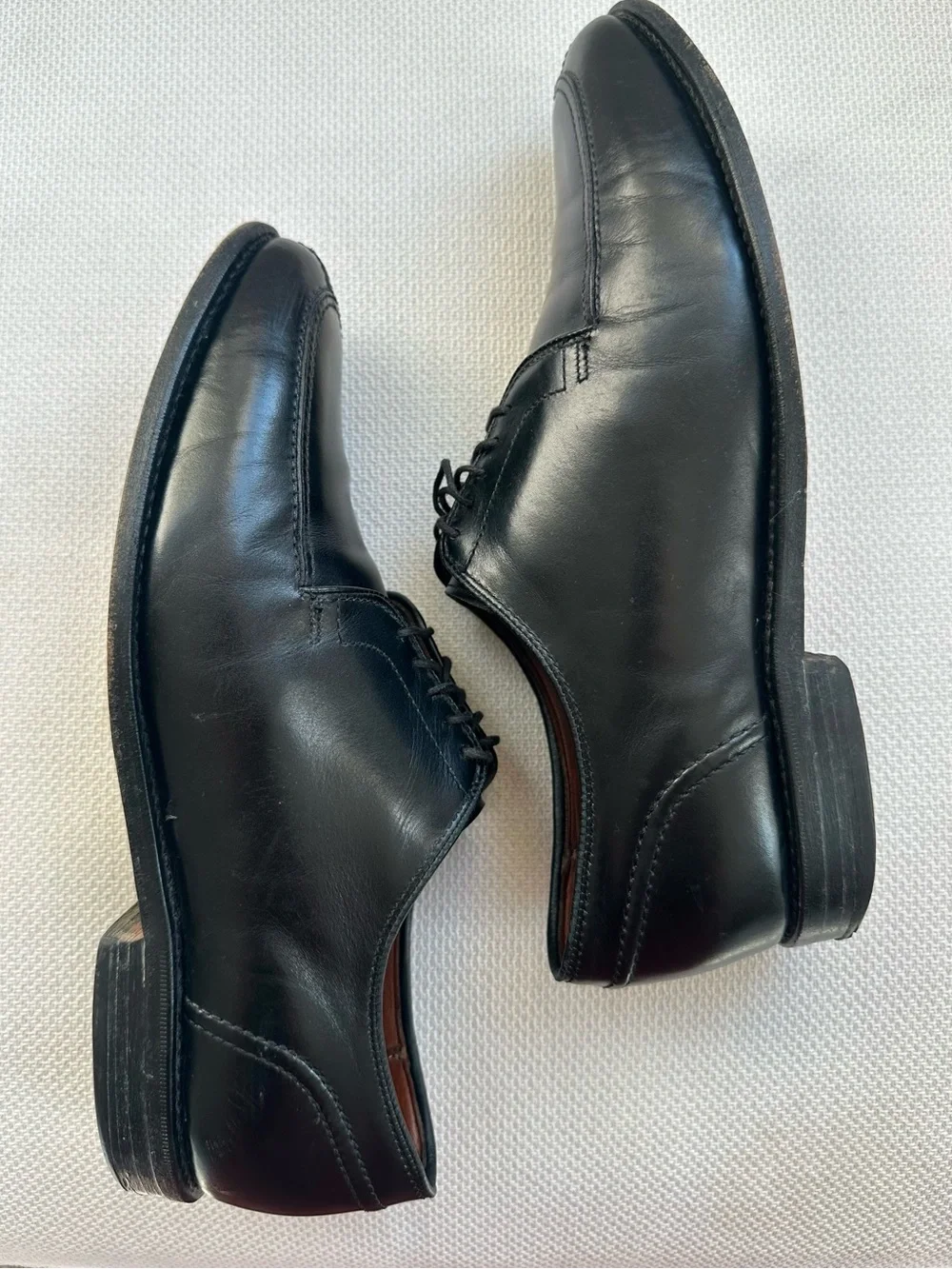 Allen Edmonds 8 D LaSalle Black Leather Split Toe Derby Oxford Lace Dress Shoes